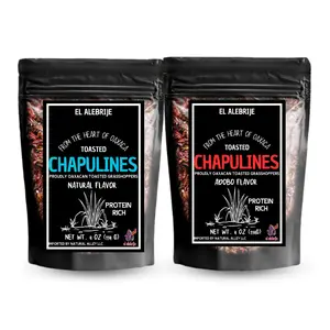 Alebrixes | Chapulines From Oaxaca 4 Oz Duo (2 Pack of 4 Oz Each) | Natural & Adobo Duo - Premium Toasted Edible Grasshoppers - Always Fresh & Delicious Mexican Snack | Imported from Mexico