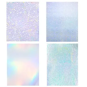 40 sheets of transparent A4 film sticker paper, self-adhesive waterproof transparent film, with gemstone dots and rainbow star patterns, 11.7 x 8.3 inches (gemstone, dot, color, star)