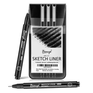 Bianyo Micro Pen Set 0.05mm / 0.1mm / 0.5mm, Precision Black Fineliners with Waterproof Archival Ink for Sketching, Illustration & Technical Drawing