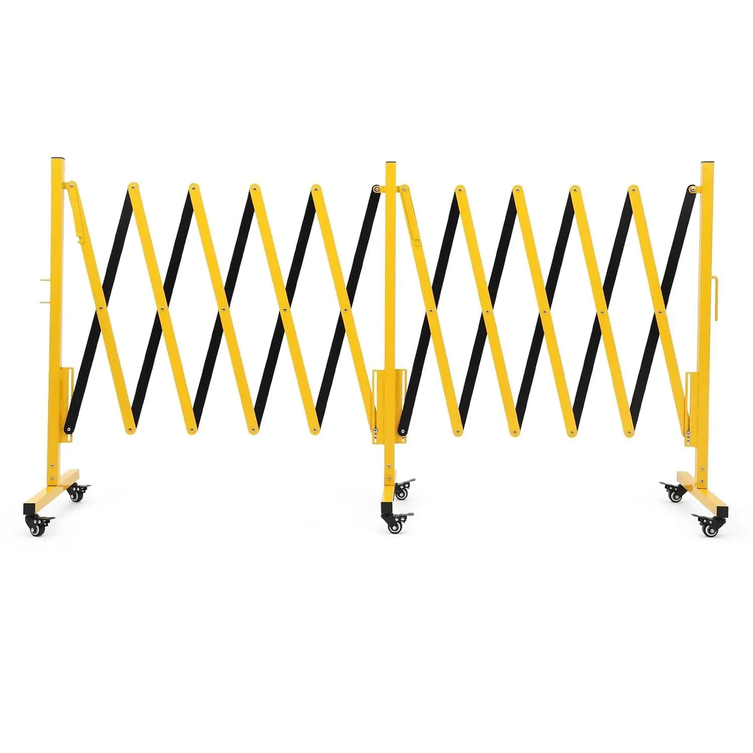 Expandable Aluminum Alloy Security Barricade - Folding Retractable Gate with Wheels, Easy Assembly, Outdoor Traffic Control Safety Barrier, Security Barrier