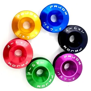 Password JDM ALUMINUM Fender Washers 10 PC Bumper Bolt Engine Dress Up