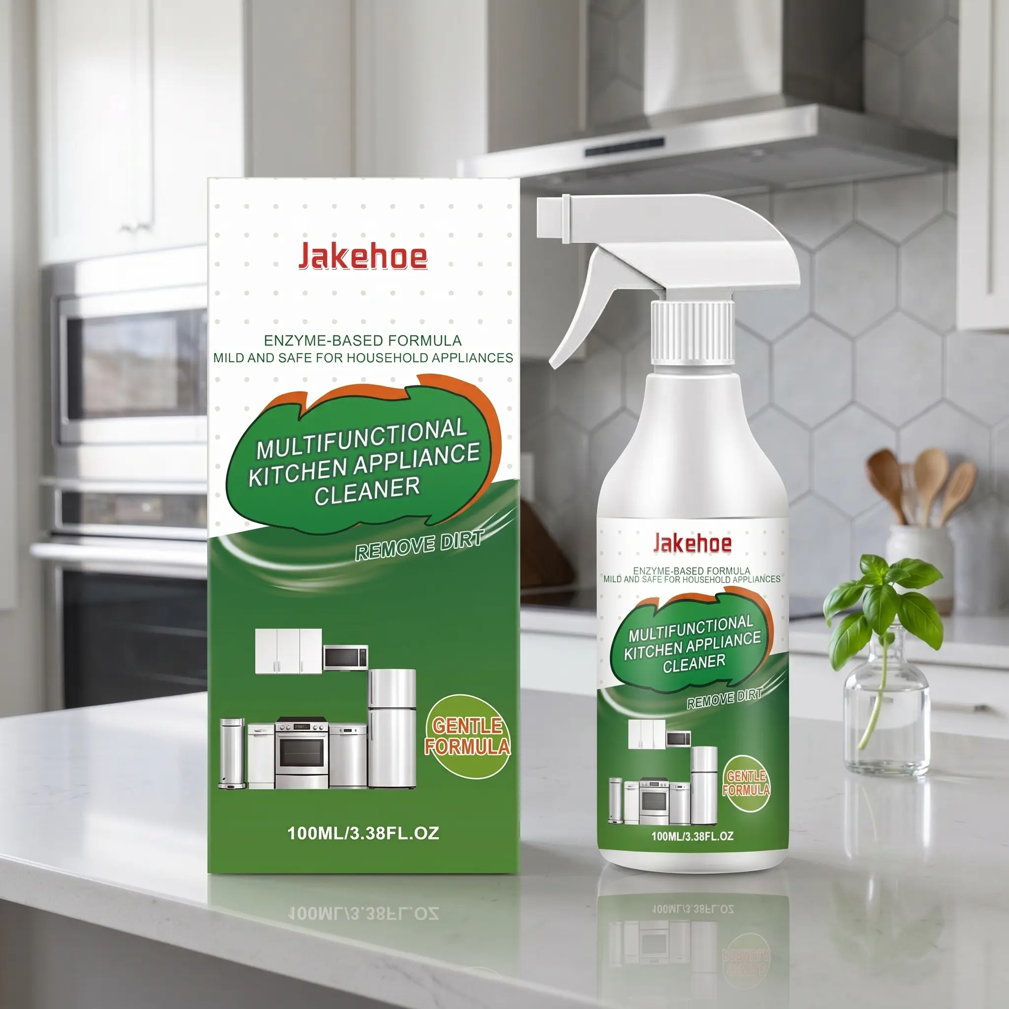 Household Kitchen Grease Cleaner Spray - Multi-Use Daily Kitchen Care Solution for Grease Removal on Stovetops, Range Hoods, and Appliances with Fresh Finish, Kitchen Cleaners, Effective Stain Removal