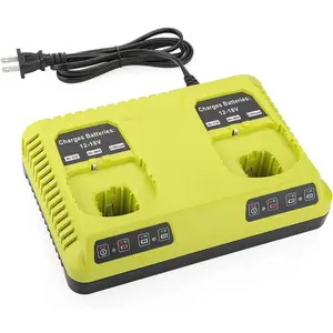 2Port P117 Replace Charger for Ryobi 18V Battery P117 P118 for 18V Max Lithium NiCad P100 P102 P103 P105 P107 P108 Dual Chemistry 12V-18V for Ryobi Battery Charger