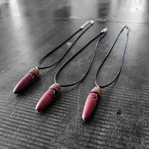 Purple heart and black walnut bullet necklace