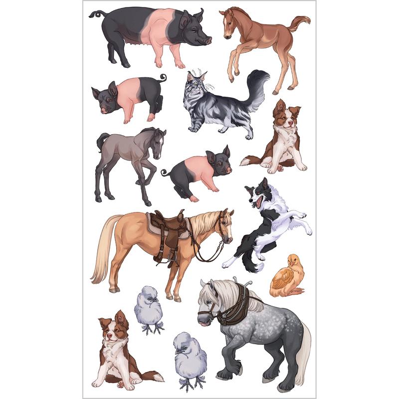 Busy Barnyard of Tattoo Farm Animals