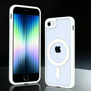 Luxury Transparent white Anti Drop Magnetic Phone Case for iPhone 7 8 SE2 SE3 7Plus 8Plus
