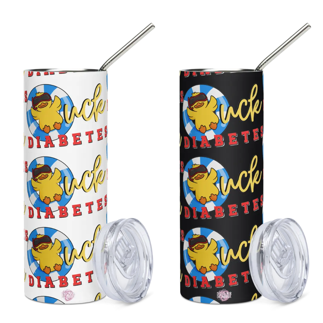 Sassy & Stylish Duck Diabetes 20oz Stainless-Steel Tumbler with Lid & Metal Straw