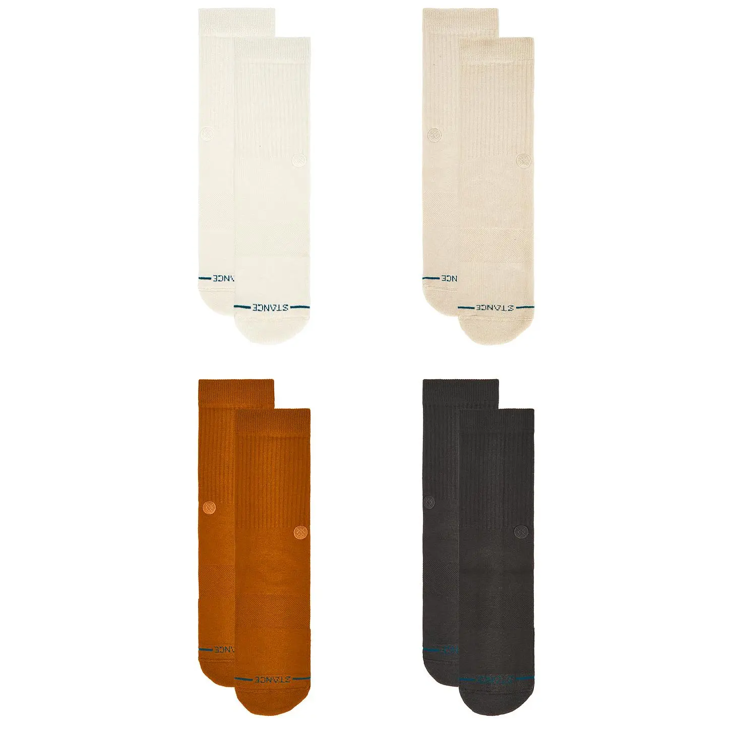 Stance Icon Crew 4 Pack Socks in Canvas