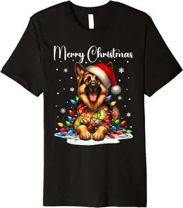 Christmas Pajamas German Shepherd Christmas Outfit Shepherd Premium T-Shirt