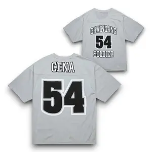 WWE John Cena Chain Gang  Football Grey Jersey, Outdoor Sportswear, Gifts for WWE and John Cena Lovers and Fans