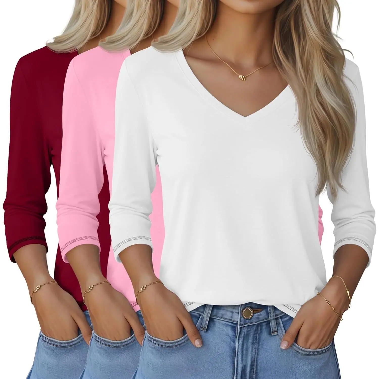Red, Pink, White