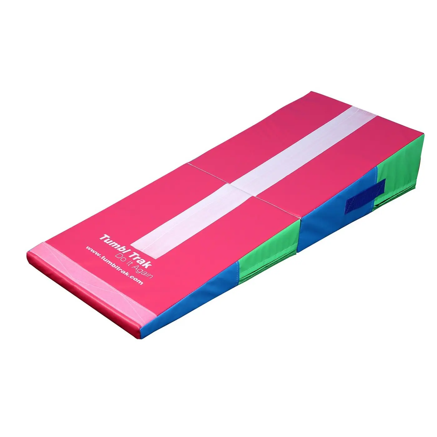 Tumbl Trak Folding Mini Ramp, Bright Pastel Incline Mat for Preschool Gymnastics, Versatile Wedge Mat Converts to a Block, Car Ramp