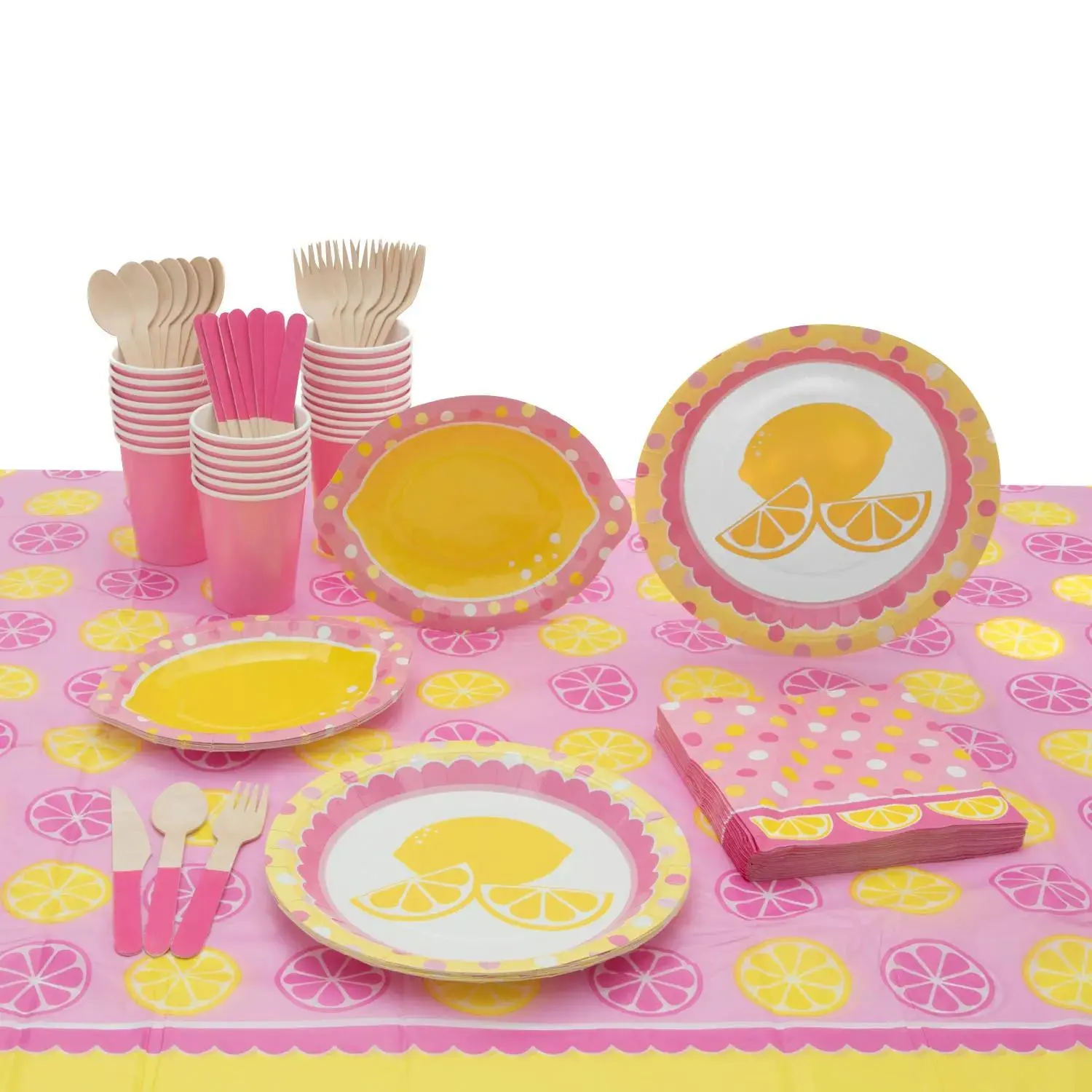 81 Pc. Lemonade Party Tableware Kit for 8 Guests