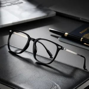 Ultra Light TR90 Anti Blue Light Glasses Square Plain Frame Eyewear for Eye Strain Relief Unisex Stylish Accessory for Party Outdoor Office & Daily Casual Use