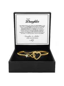 To my daughter: Eternal Connection Bracelet, Heart charm bracelet, an infinity heart design, a jewelry bracelet, a meaningful jewelry gift perfect for milestone celebrations, birthdays, and graduations; a unique anniversary
