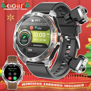 Smart Watch with Buds for Men for  iOS Android, Wireless Calling can Answer and Make Calls, IP67 Water Resistant Multifunctional Smart Watch with Music Player, Sports Activity Recorder with Pedometer, Gifts for Men Dad Husband