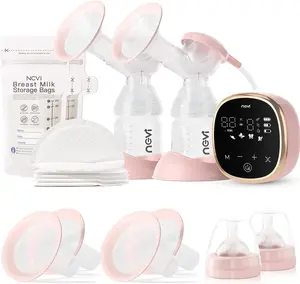 NCVI 8782 Double Electric Breast Pump, Hospital-grade Performance with 4 Modes & 9 Levels, Anti-backflow, Rechargeable and Ultra Quiet. Portable Design for Home, Work and Travel, Brings Efficient & Comfortable Pumping Experience for Breastfeeding Moms