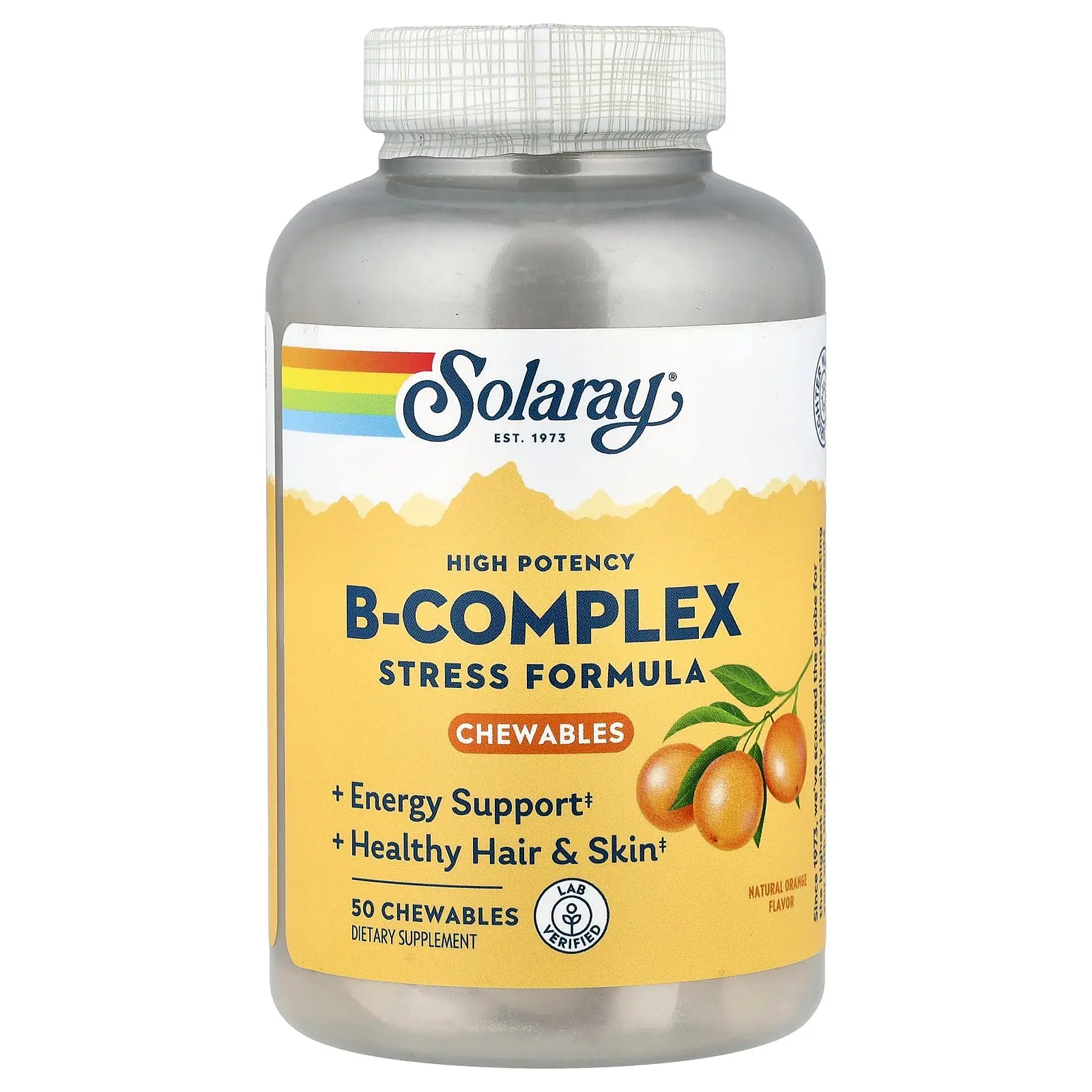Solaray B-Complex, High Potency, Natural Orange, 50 Chewables