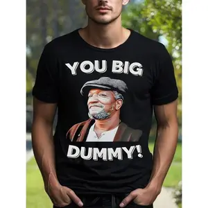 Women's 100% Cotton Smooth Fabric Short-Sleeve T-Shirt, Vintage 80s Sanford And Son Funny Meme Tee, Redd Foxx "You Big Dummy" Design, Birthday Gift For Father, Unisex Fit