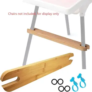 Adjustable Non-Slip Bamboo Wood High Chair Footrest, Compatible with Ikea Antilop High Chair, Baby High Chair Accessories, Infant High Chair