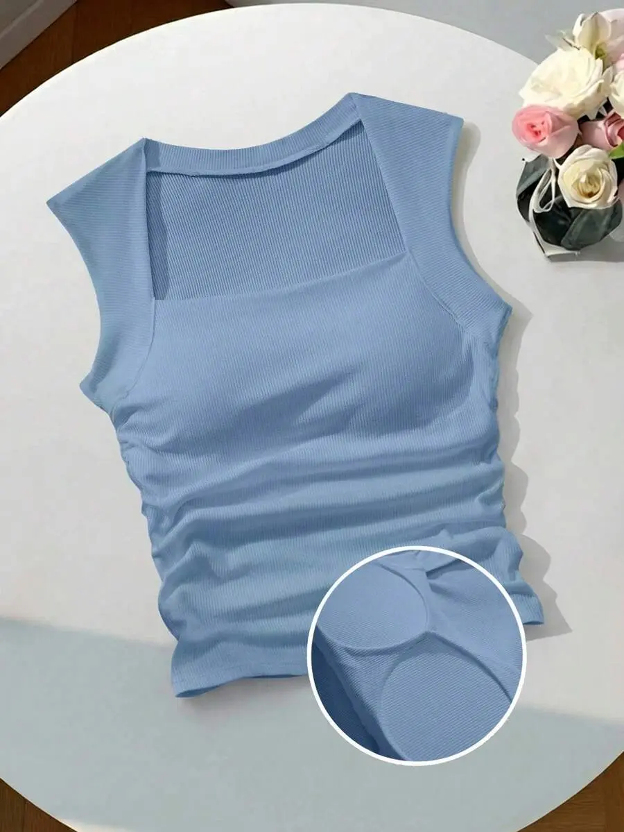 Solara EZwear Padded Square Neck Fitted Camisole For Women, Spring/Summer