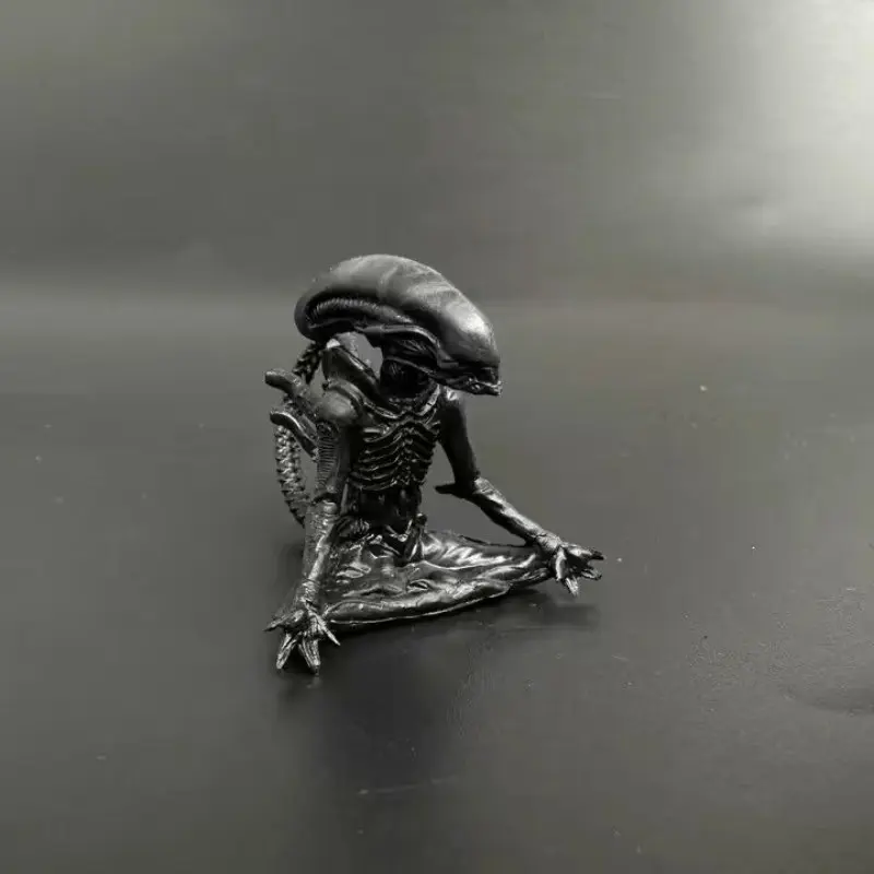 Collectible Mini Sculpture Statue of Xenomorph From Alien Franchise, Seated Meditative Yoga Pose Figurine, Unique Collectible Item, Figurines for Collectors, Decorative Home Ornament Figurine