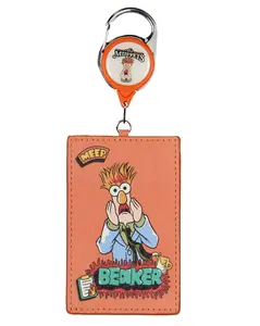 Muppets Retractable Lanyard Beaker Muppet ID Badge Holder Keychain Carabiner Clip for Keys, Travel, Work for Men, Women