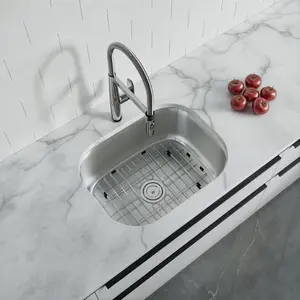 Dowell 23" Kitchen Undermount Sink - 9" Deep Bowl, Stainless Steel 18/16 Gauge - 6001 Series