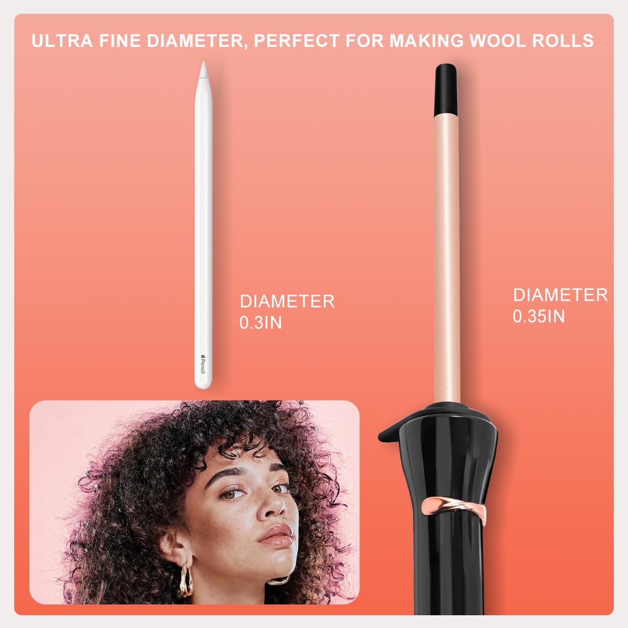 Hatteker 3/8 Inch Hair Curling Iron,9mm Tiny Curling Wand for Home & Salon Use,Portable Hair Styling Tool for Women & Girls,for Short & Long Hair Hatteker 3/8 Inch Hair Curling Iron,9mm Tiny Curling Wand for Home & Salon Use,Portable Hair Styling Tool for Women & Girls,for Short & Long Hair