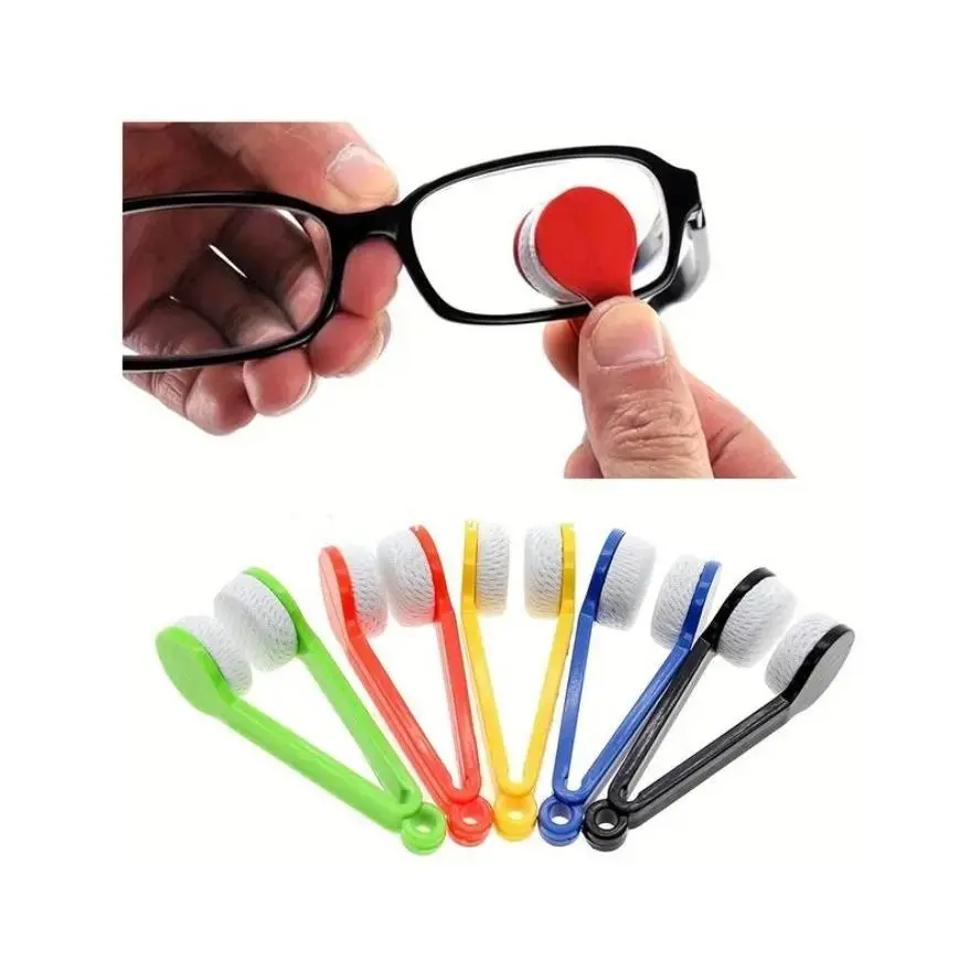 Mixed Color 5-Set Mini Glasses Cleaning Brushes - Pocket-Sized, Soft-Bristle Cleaners for Sunglasses, Eyeglasses - Streak-Free, Portable On-the-Go Sports & Outdoor Eyewear Accessory, Mixed Color 5 Sets