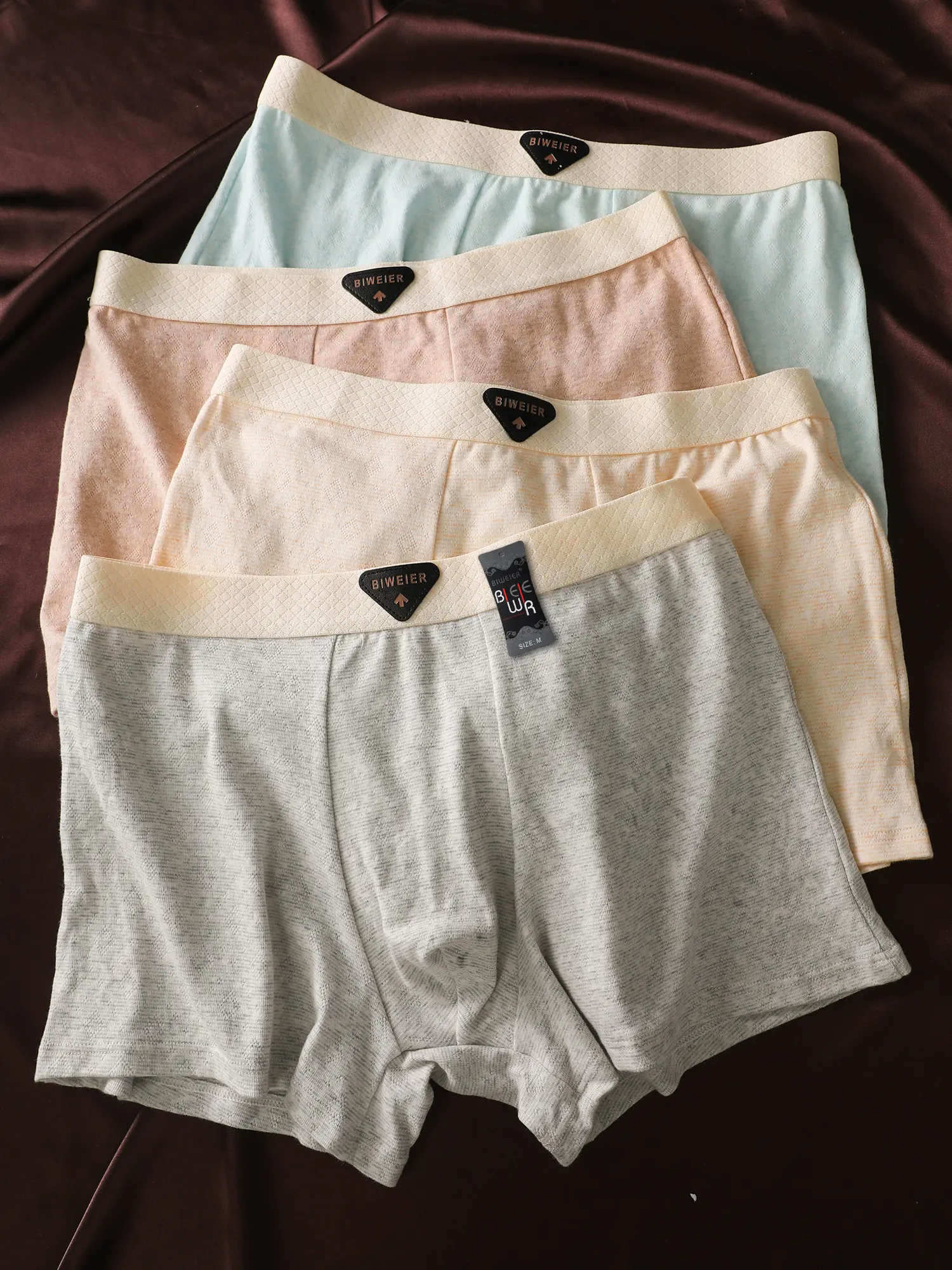4 Pieces Biweier Women’s Plain Cotton Boyshorts, Soft, Comfortable, Lightweight, Breathable, Ideal for Casual Sports and Home Use/Commuting