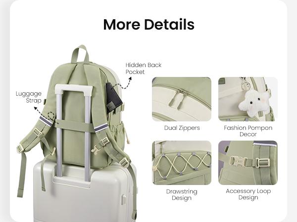 LOVEVOOK School Backpack for Teen Girls - Large Capacity College Student Laptop Backpack,Lightweight Cute Kid Bookbag with Water Bottle Holder, Ideal for school, Travel & Daily Use Fit 15.6" Laptop