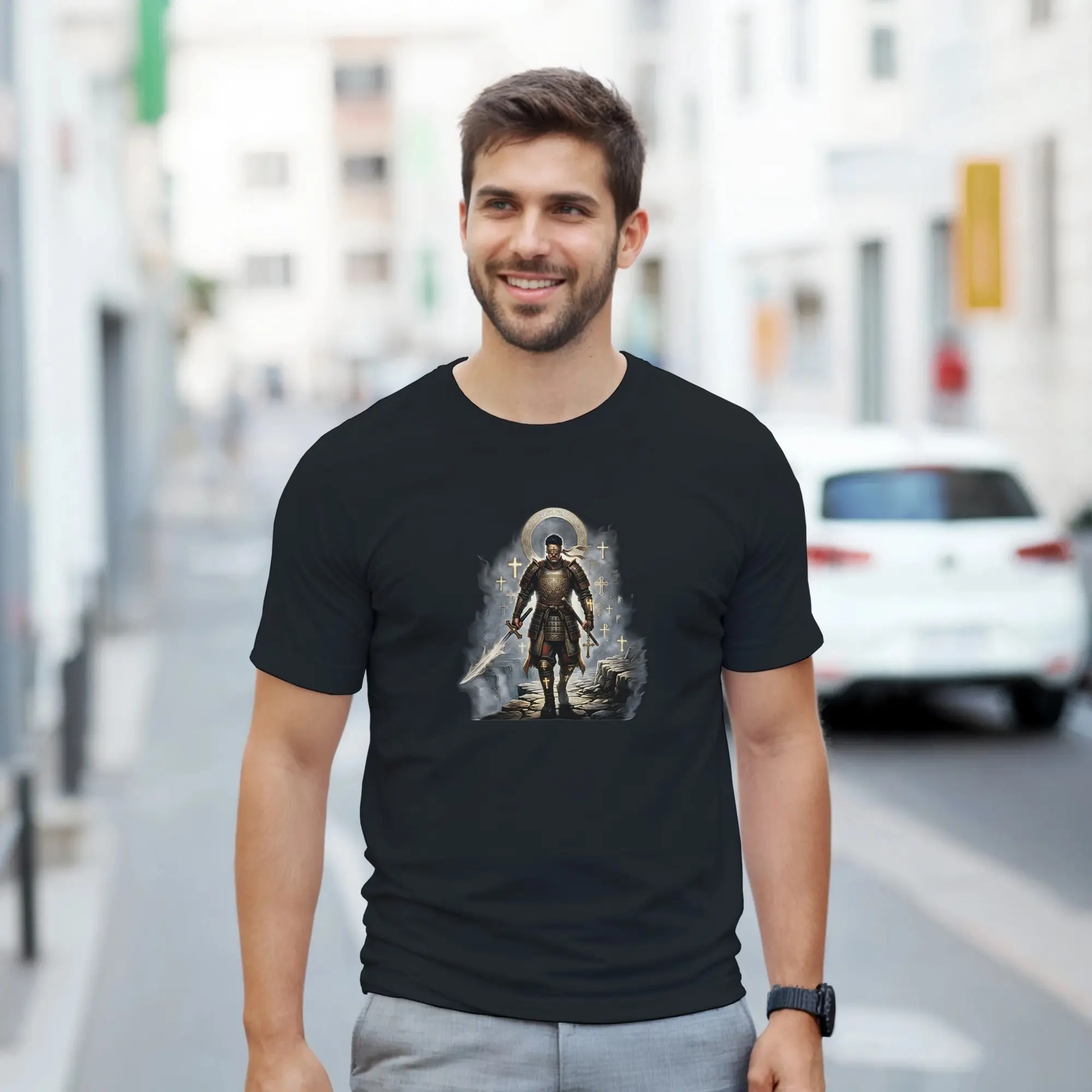 Walk By Faith 2 Corinthians 5:7 Bible Verse Faith Based Unisex Crewneck T-shirt