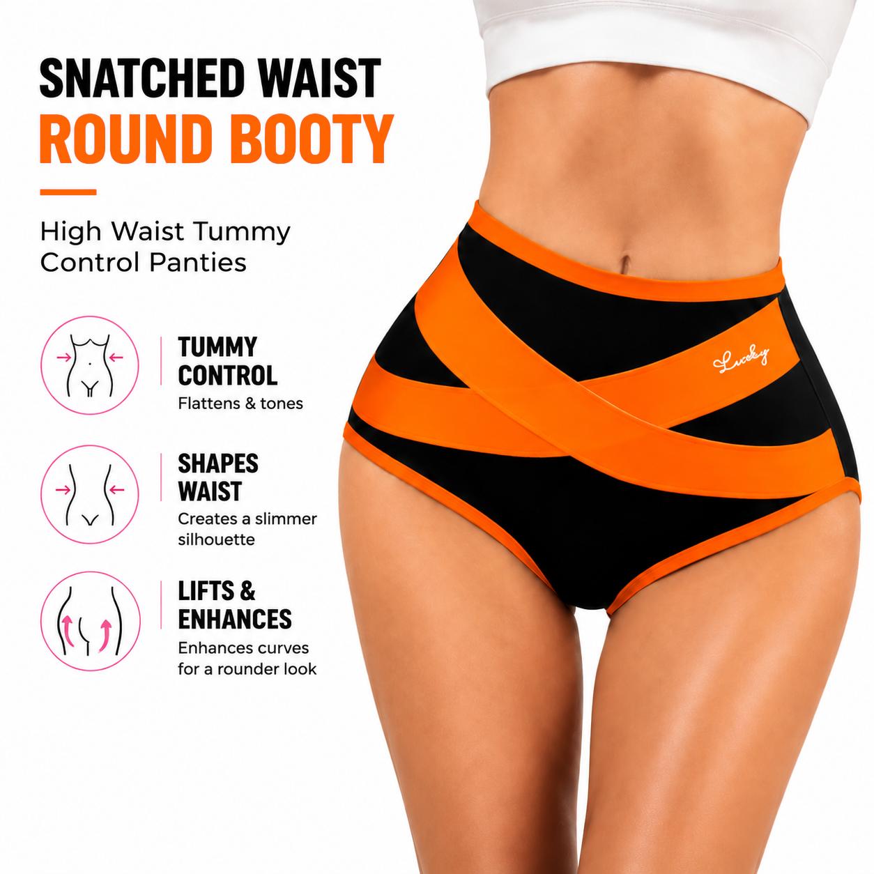 Women's 4-Pack Soft Comfortable High Waist Tummy Control Briefs - Full Coverage Compression High-Cut Underwear for Daily Wear, Soft Comfortable Briefs, 4Pcs Mixed Colors, Mid-High Waist Briefs Panties Womenswear