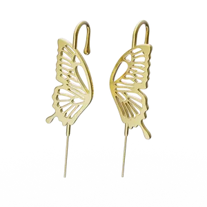 Gentle Butterfly Helix Hook Cuff Earrings | Unisex One-Size Statement Piece | Adjustable & Comfortable, No Helix Piercing Needed | Oreylo