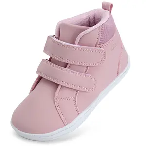 WateLves Toddler Little Kids Wide Barefoot Shoes Boys Girls Winter High Top Minimalist Sneakers Ankle Boots Leather Uniform Dress Shoes Naturally Splay