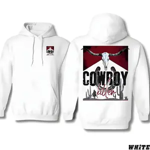 Cowboy Killer Skull Design - Western Wear Hoodie - Bold and Edgy Style Menswear Sweaters