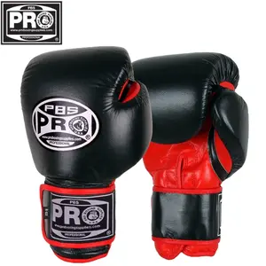 ProBoxing Leather Boxing Gloves – (Black & Red) – Training Boxing Gloves for Boxing, MMA, Muay Thai & Sparring – Durable Genuine Leather, Wrist Support, Impact Protection