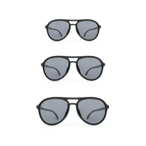 Guava Aviator Black Sunglasses in Small, Medium & Large Sizes - Lightweight No-Slip, No Pinch Frame - Dark Grey Polarized Lenses,