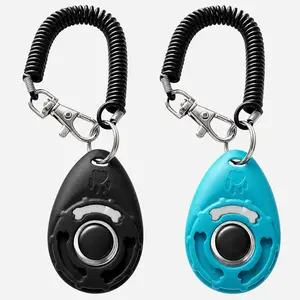 Dog Training Clicker with Wrist Strap and Keyring, Pet Clicker for Puppy, Dog, Cat, Bird, Horse Training, Behavior And Obedience Tool