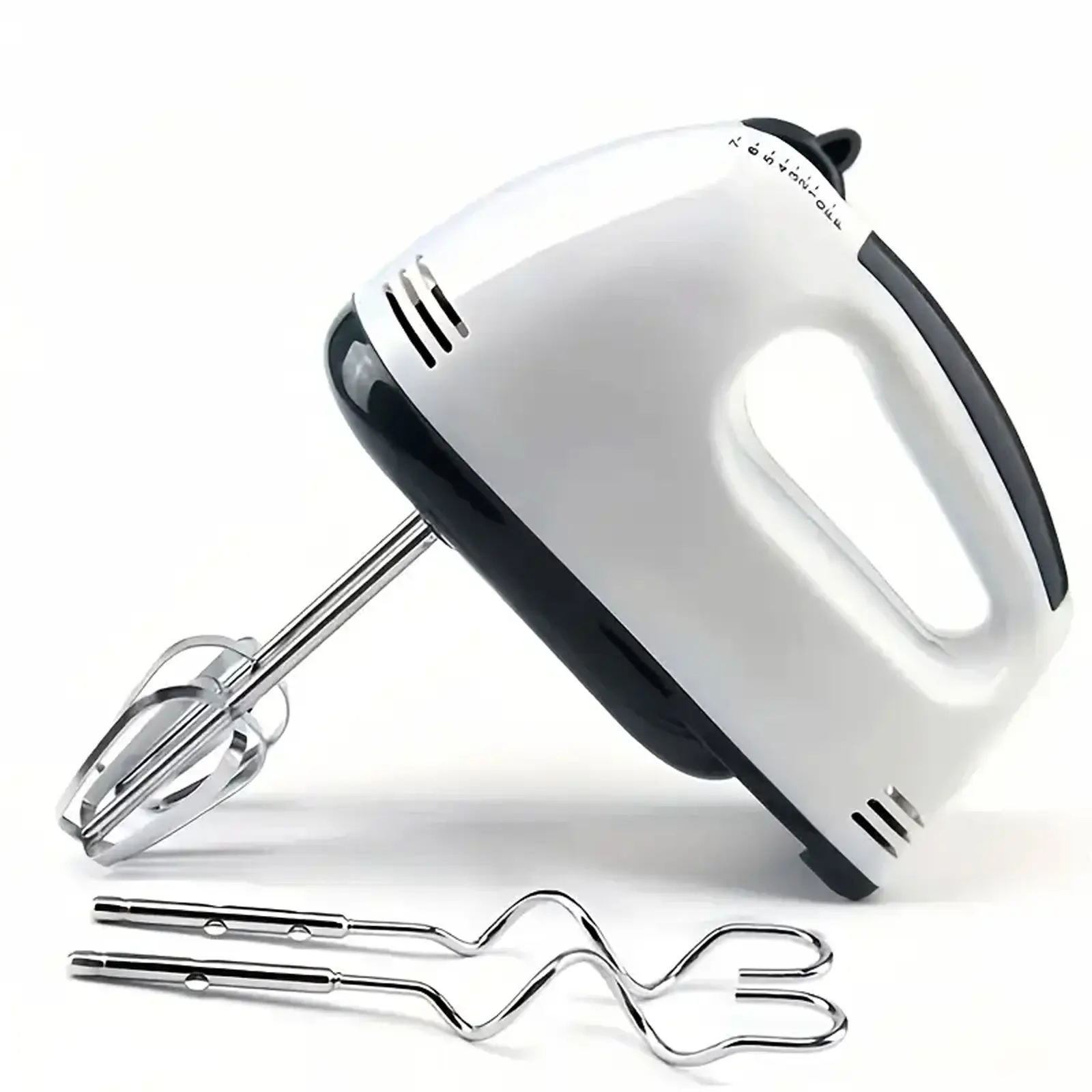 Handheld electric mixer – Portable 7-speed electric kitchen mixer with 5 stainless steel attachments, food beater for mixing cookies, cakes, eggs