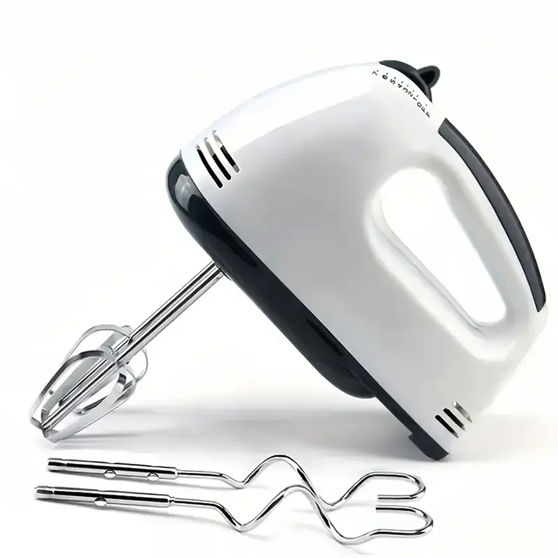 Handheld electric mixer – Portable 7-speed electric kitchen mixer with 5 stainless steel attachments, food beater for mixing cookies, cakes, eggs