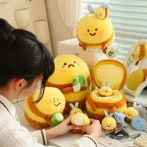 Sleeping Doll Shark Bee Bees Bear Plush Dolls Bee Shape Cartoon Bee Doll Plush Toy 8/20cm PP Cotton Bee Stuffed Toys Home Decor