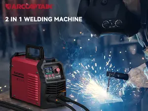 ARCCAPTAIN 110V/220V Stick Welder, [Large LED Display] 160Amp ARC Welding Machine with Synergic Control, IGBT Inverter Portable MMA Welder Machine with Lift Tig Hot Start, Arc force and Anti-Stick