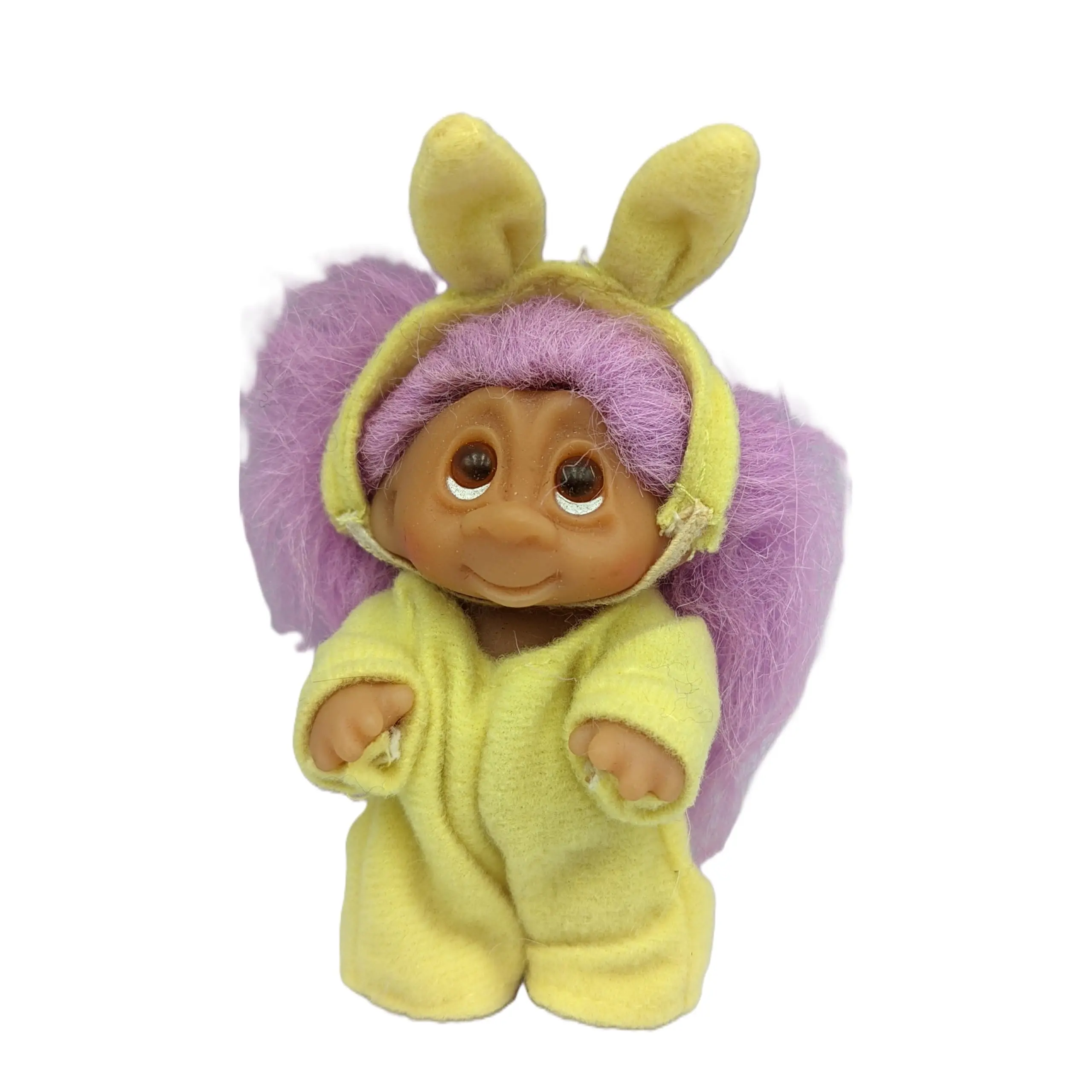 Purple Hair Troll Easter Bunny Dam 3" Vintage
