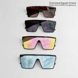 4-Pack Punk Style Large Frame Polarized Sunglasses, Trendy Outdoor Sports Anti-glare Eyewear, Fashion Statement Shades for Riding, Driving, Daily Streetwear, Party Festival Looks & Summer Vibes Matching