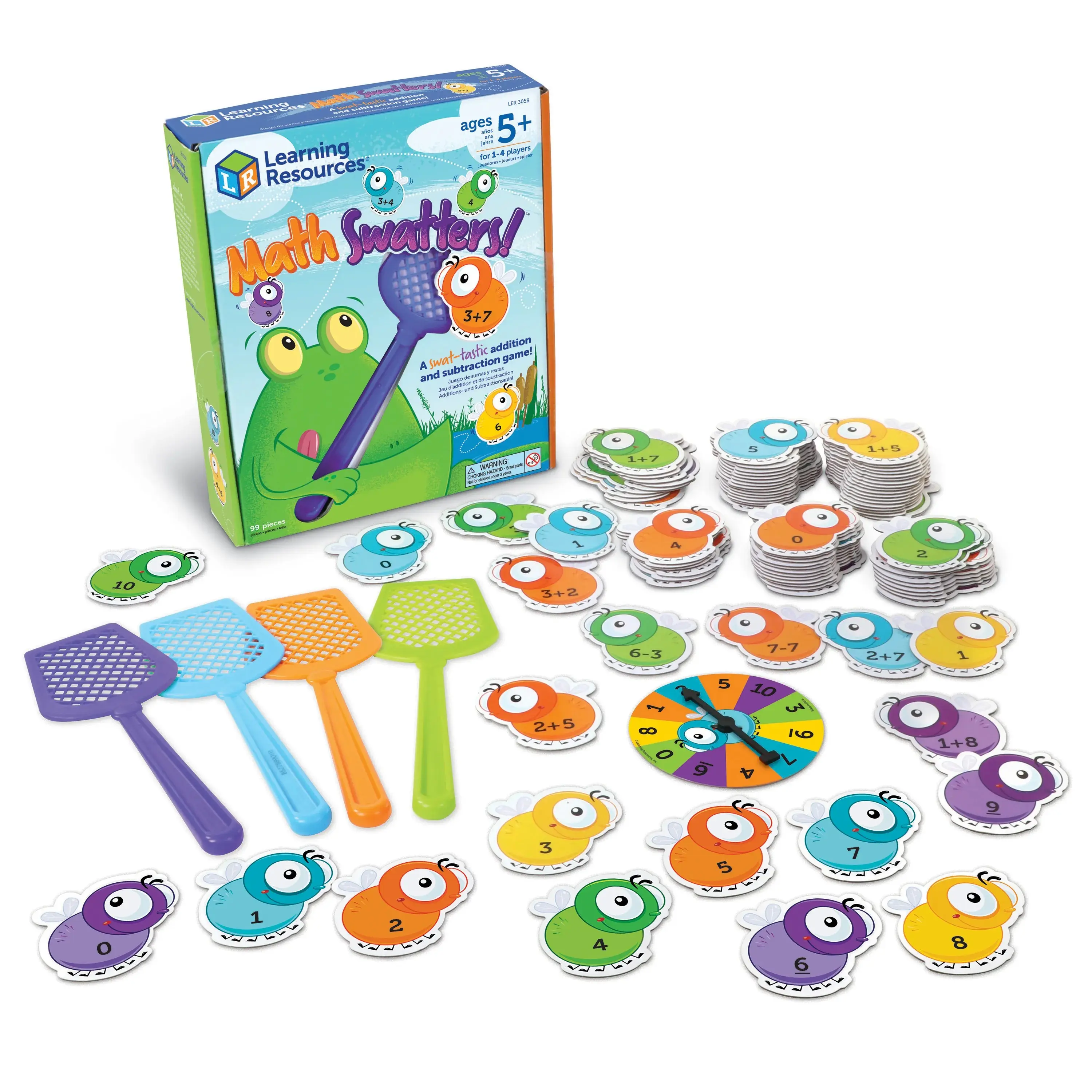 Learning Resources Mathswatters Addition & Subtraction Game - Math Games, Numbers Flash Cards, Classroom And Preschool Must Haves, Montessori, Fine Motor Skills Manipulatives, Kindergarten