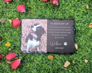 Personalized Pet Memorial Stone with Photo – Custom Pet Grave Marker, Dog Sympathy Gift, Pet Memorial Gift for Loss of Dog or Cat