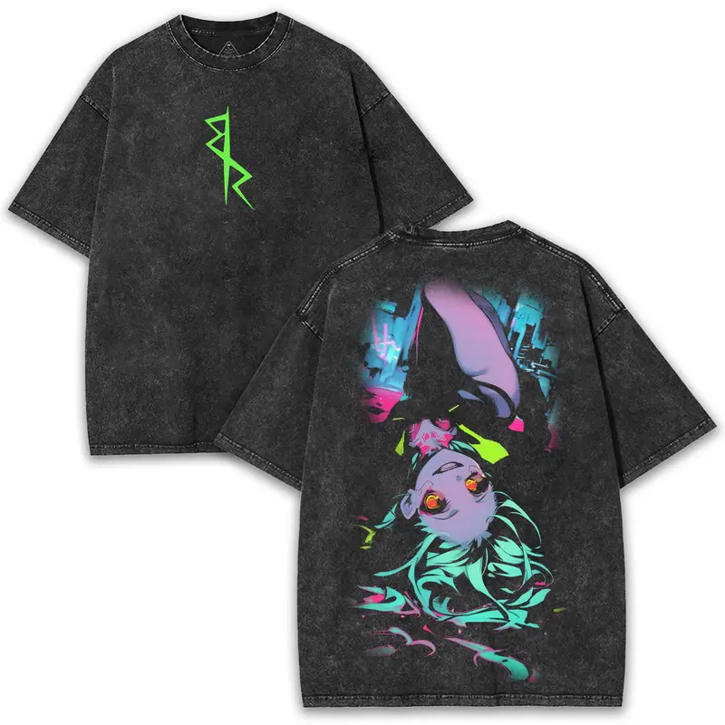 Riot Grrl Rebecca – Night Bomb Oversized Tee Featuring Neon Chaos Art & Streetcore Energy