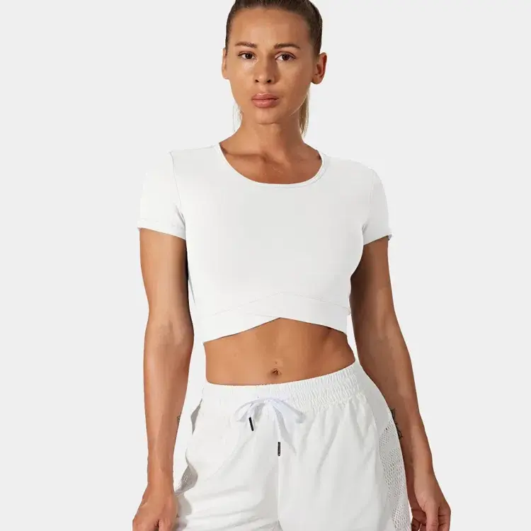 Halara Softlyzero️ plush Crossover Hem Cropped Sports Top